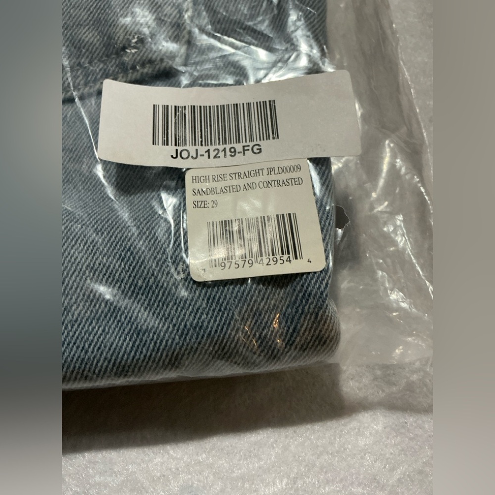 Joe's Jeans High Rise Faded Wash Straight Leg Sandblasted Contrasted Sz 29 New - Picture 15 of 16